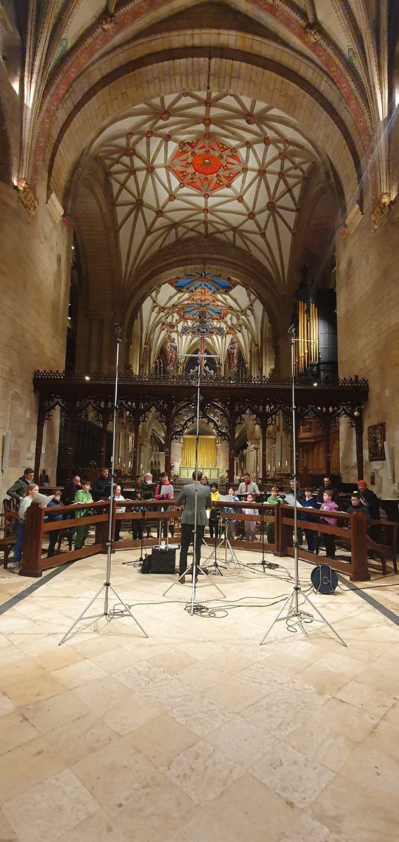 Beginning our new recording this evening with our friends from <a href="/regentrecords/">Regent Records</a>  Surely has to be one of the best recording venues in the world! Choristers are slightly strangely dressed after "Cosy clothes" Charity day at school. #deanclose #deancloseprep