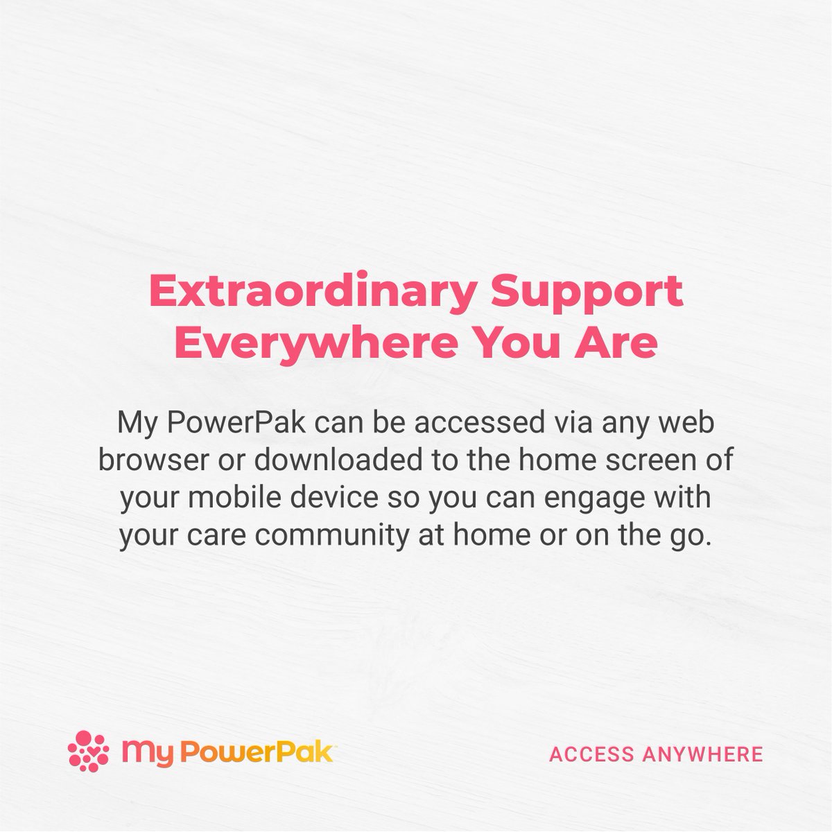 MyPowerPak's tweet image. My PowerPak is a Progressive Web App (PWA), for giving/receiving extraordinary support on a computer browser, or on-the-go with the app: App Store for iOS, mypowerpak.com/download for Android, or click Sign In for web access
#Caregiving
#AndroidandiOS
#AppStore
#MobileAndWeb
#iOS