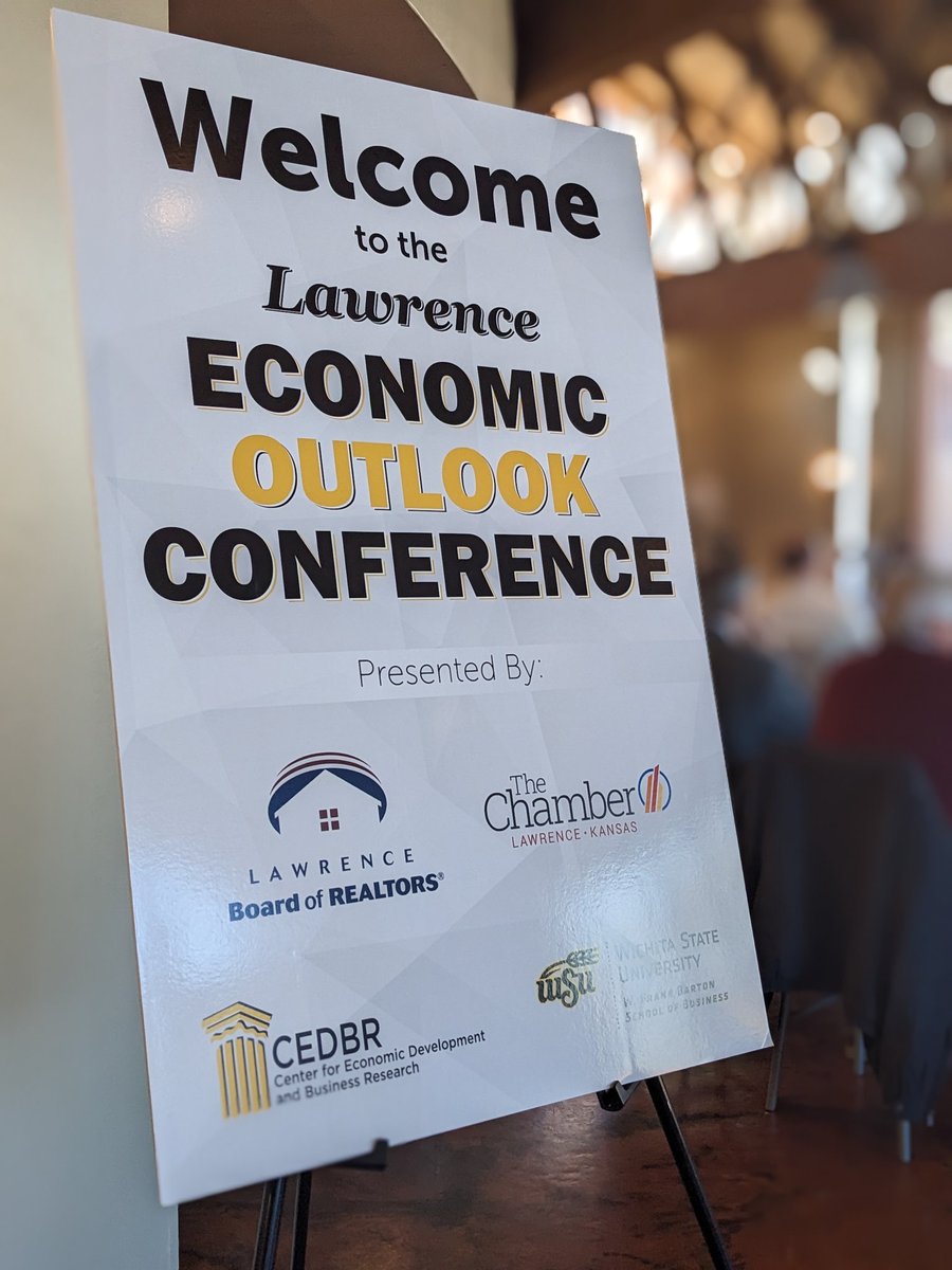 Lisa Larsen, Steve Kelly, and others presented today at the <a href="/wsuCEDBR/">CEDBR</a> Lawrence Economic Outlook Conference. #ksecon #economicforum #economy #chamber #lawrence <a href="/evergypower/">Evergy</a> <a href="/WichitaState/">Wichita State</a> <a href="/lawrenceks/">City of Lawrence KS</a> <a href="/LJWorld/">Lawrence Journal-World</a>