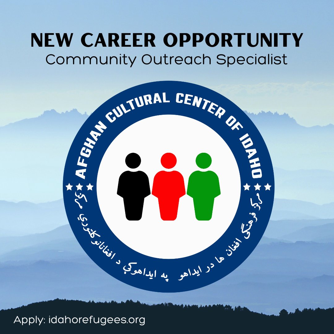 We are hiring for an exciting new role at the soon-to-open Afghan Cultural Center of Idaho. 

Applications are open through Feb. 8: idahorefugees.org/jobopenings.ht…