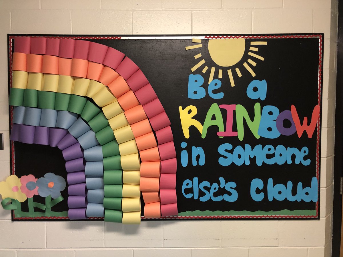 Beautiful message created today for our bulletin board. Thanks to Miss Charlotte and a lunch time group for brightening our entrance.