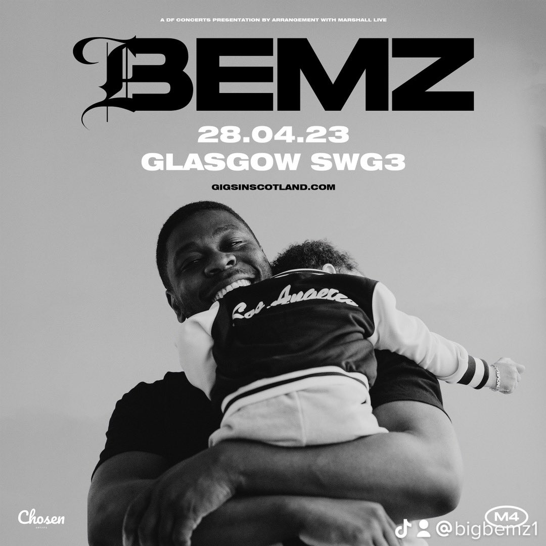 Biggest show to date in My career man. Heavy buzzing for it &amp; tryna get that sell out. Still some tickets left so get yours via link 🏴󠁧󠁢󠁳󠁣󠁴󠁿🌍

ticketweb.uk/event/bemz-war…