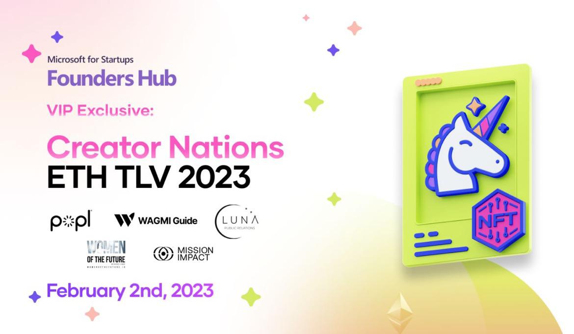 At the <a href="/CreatorNations/">Creator Nations</a> #Web3 event in Tel Aviv sponsored by <a href="/Microsoft/">Microsoft</a> for Start-ups with these legends <a href="/ido_sachs/">nft Sniper123</a> <a href="/0xFernandeS/">FernandeS</a> 🙌