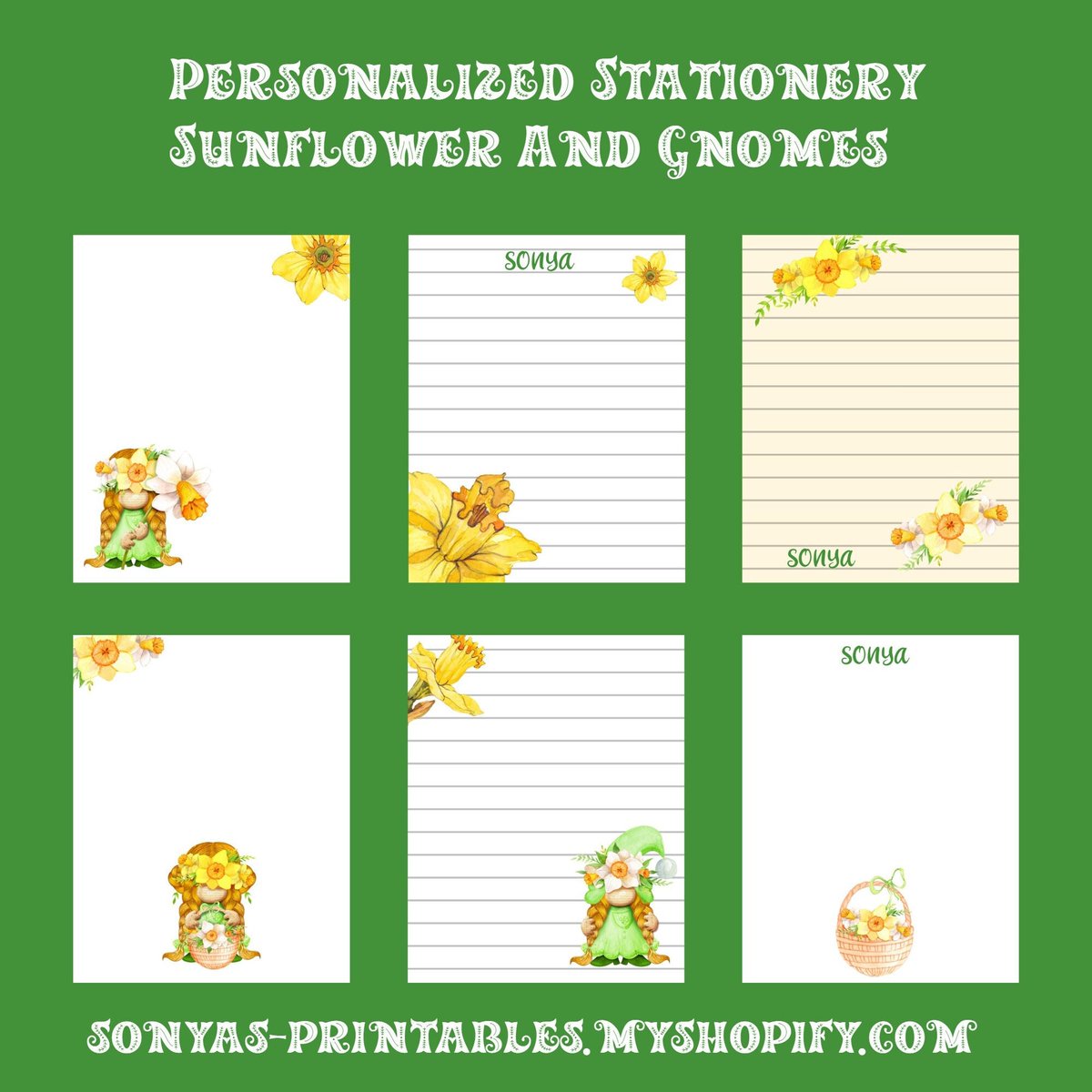 Excited to share the latest addition to my #etsy shop: Personalized Gnome And Daffodil Stationery | Personalized Gnome Note Papers | Personalized Spring Penpal Paper etsy.me/3HxvIQ9 #personalizednotepad #personalized #stationery #personalizedgnome #notepaper