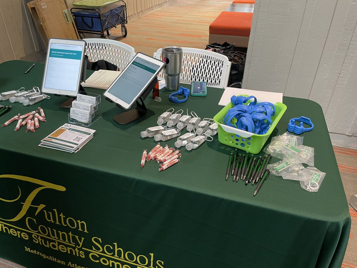 MrCamTeach's tweet photo. We are having a super fantastic day at @MercerYou Education Career Fair! Meeting some wonderful candidates to bring to Fulton! @FultonCoSchools @GO_Fulton @ellesrichtiff18 @jasonjstamper #WhereStudentsComeFirst https://t.co/zbrLvseZiK