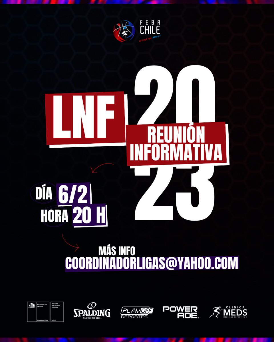 ChileFeba's tweet photo. Se acerca la 𝗟𝗶𝗴𝗮 𝗡𝗮𝗰𝗶𝗼𝗻𝗮𝗹 𝗙𝗲𝗺𝗲𝗻𝗶𝗻𝗮 𝟮𝟬𝟮𝟯 

🤝 Invitamos a los clubes interesados a ser parte del primer encuentro informativo
🗓️ 6/2  | ⌚️ 20 H

¿Te interesa? 
Escribe a 𝗰𝗼𝗼𝗿𝗱𝗶𝗻𝗮𝗱𝗼𝗿𝗹𝗶𝗴𝗮𝘀@𝘆𝗮𝗵𝗼𝗼.𝗰𝗼𝗺

🔗 https://t.co/ZVf8rfPNhX https://t.co/nTTiDDQfsO