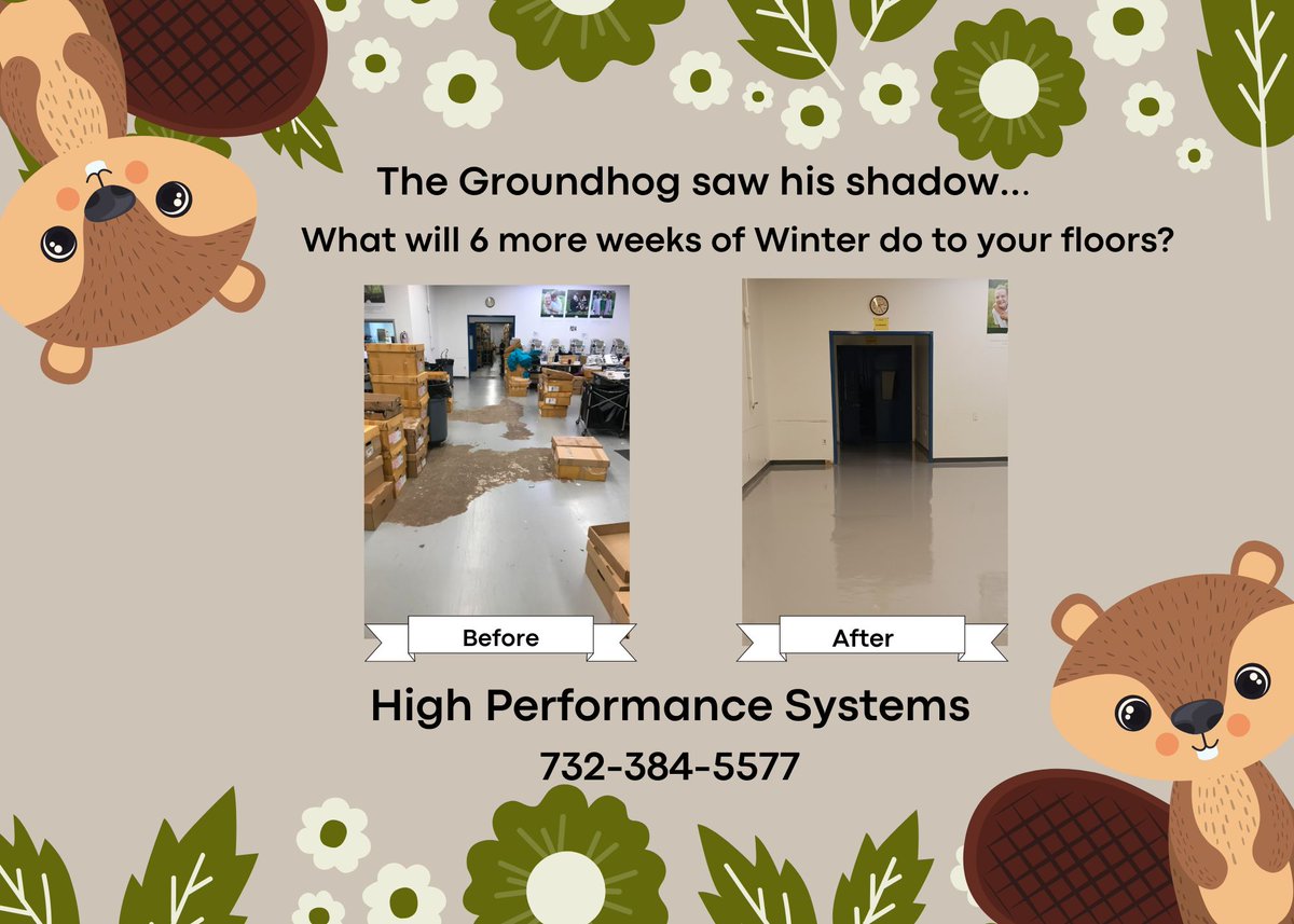 Happy #groundhogday2023 #EpoxyFlooring #commercialflooring #resinflooring #decorativeflooring
highperformancesystems.com