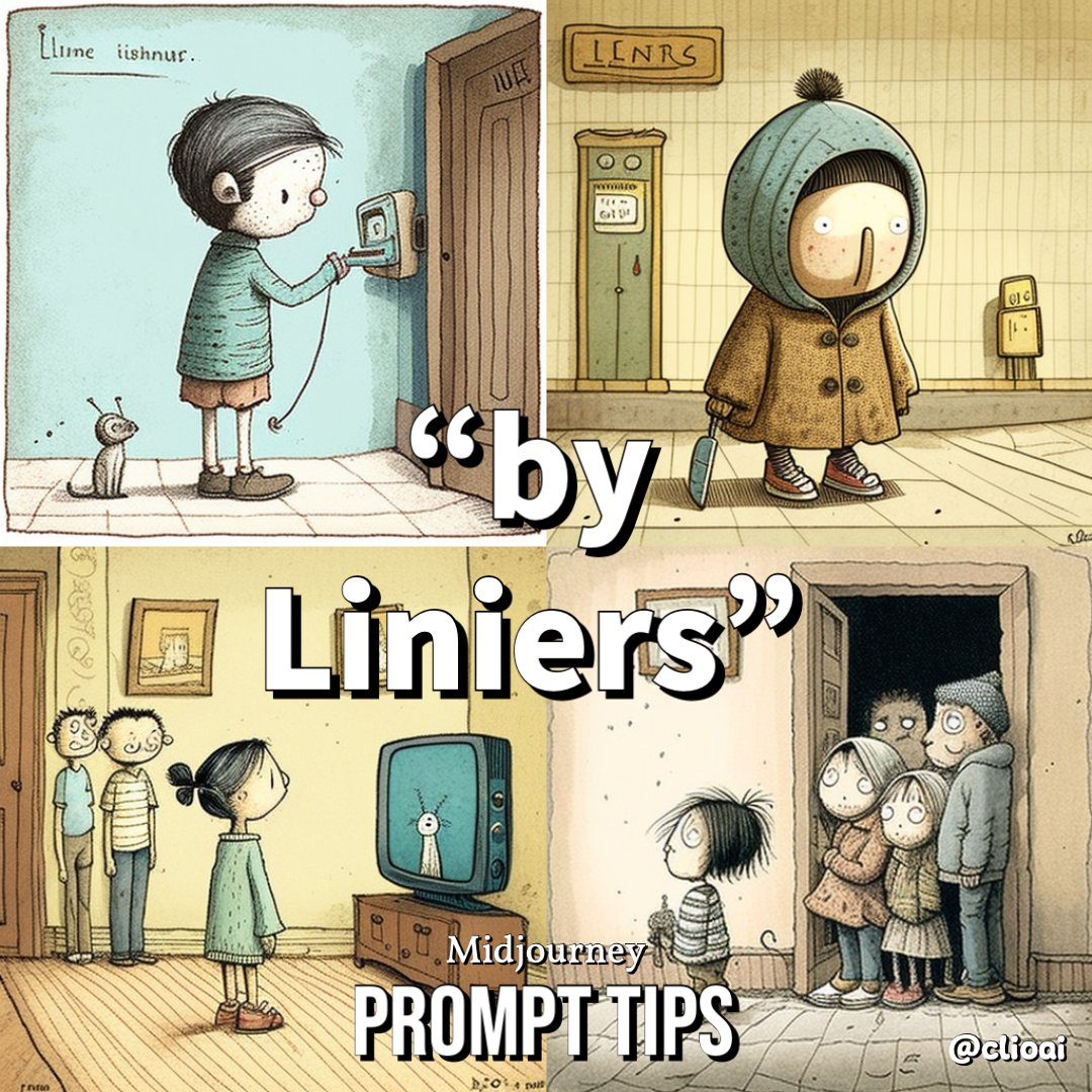 clioai's tweet image. Liniers is a brilliant Argentine cartoonist and illustrator known for his warm and whimsical style that explores the complexity of human emotions!
Add “by Liniers” to your Midjourney prompts to incorporate this author’s style!

#midjourney #inspiration #clioai #argentina #comic
