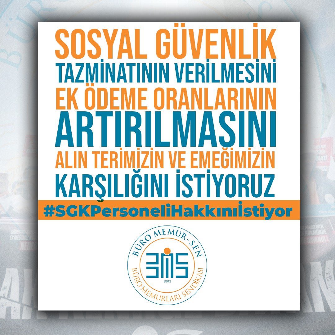 KaanCetinbas's tweet photo. #SGKPersoneliHakkınıİstiyor

SGK'da Genel Yetkili Sendika Büro Memur-Sen olarak “sus payı” niteliğindeki bu ikramiyeyi yetersiz buluyor; Sosyal Güvenlik Tazminatının verilmesini ve Ek Ödeme Oranının arttırılmasını, alın terimizin ve emeğimizin karşılığını istiyoruz. https://t.co/YgUURvDmVU