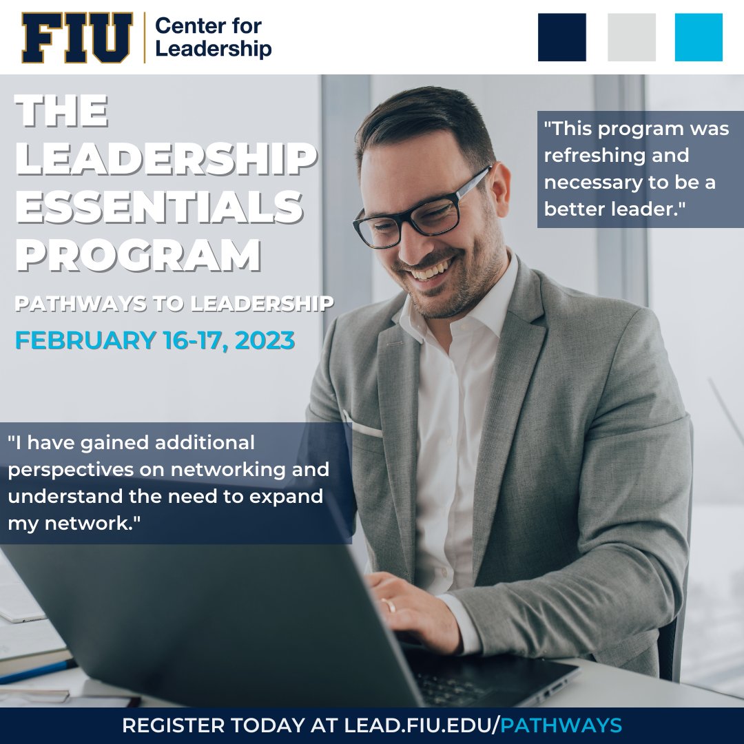 Develop foundational #leadership capabilities & enhance your skills.

Program topics include personality & leadership, leveraging networks, developing resilience through mindfulness, & connecting with others.

#professionaldevelopment #leadershipessentials #leadershipdevelopment