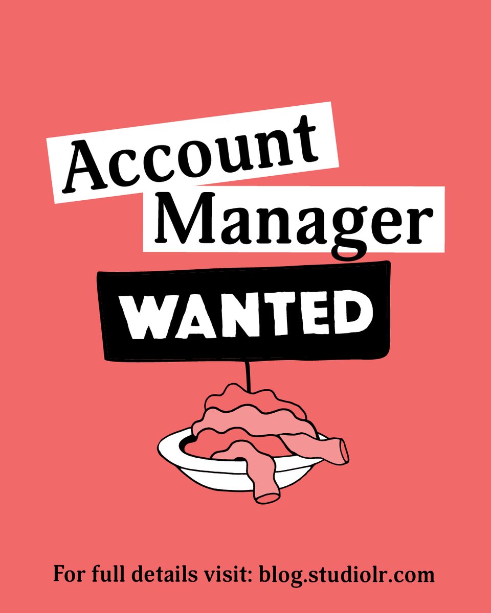 WANTED! Account Manager to join our team! If you’re great with people, and want to play a crucial part in our growth over the next few years… We’ve got a desk with your name on it! For full job details, visit: blog.studiolr.com