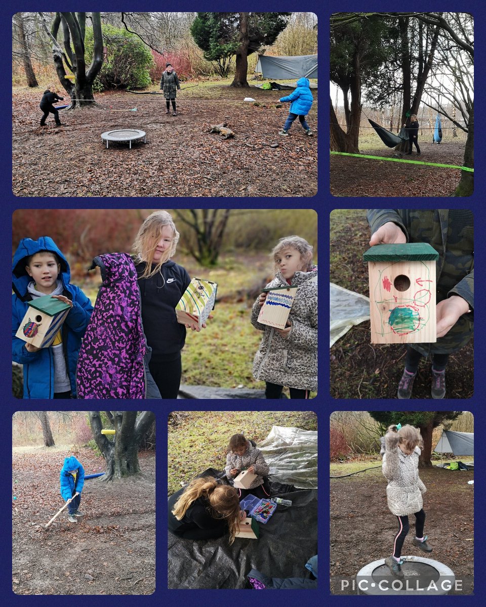 What a very busy morning! tug of war, Noughts &amp; crosses, swinging, raking, chilling in the hammock &amp; sensory swing before decorating bird boxes for school! Thank you to the group from Victoria Primary for joining Wendy in the wet and windy woods <a href="/MrsMcDavidVPS/">MrsMcDavid</a> <a href="/MissLMcPherson/">Miss McPherson</a>