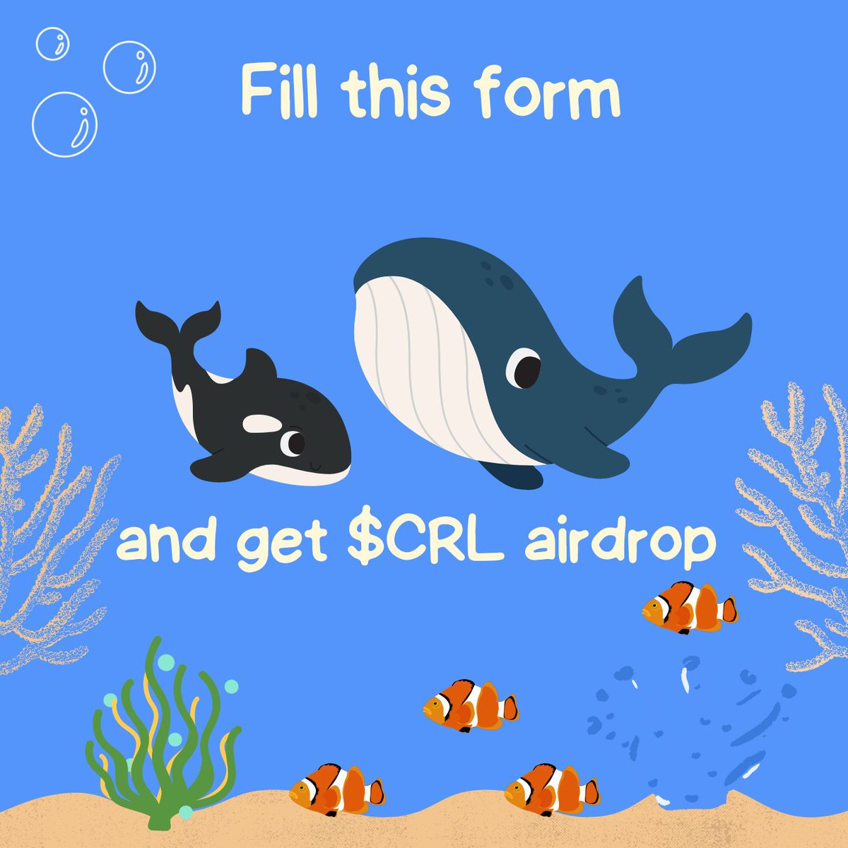 $CRL , on the Solana Blockchain. Fill out the form for a chance to receive an airdrop : 
forms.gle/EP88RTFYZTwyGM…

#SolanaAirdrop #SolanaAirdrops  #SolanaCommunity #Solana #CRL #Airdrop #Airdrops #Airdropsolana