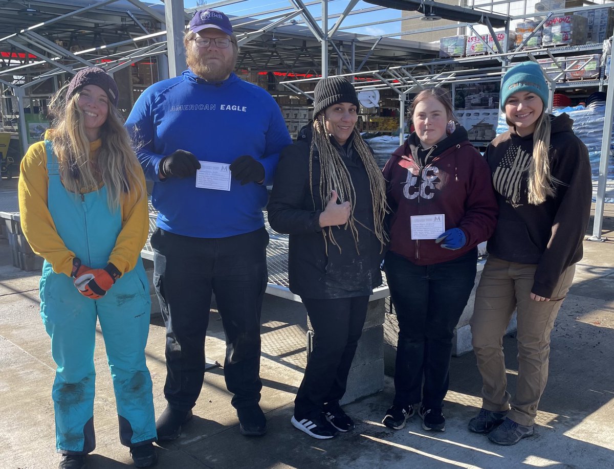 BellNursery's tweet photo. Please help us share congratulations to Matthew Fulfer D153, April Migilore Whitehall, PA #4108, Zach Rode Matamoras, PA #4162 &amp; Alyssa Huster D153 for earning their Master of Merchandising awards. Thank you &amp; great job! #BellsMoM @brettguthrie8 @brianfrombell https://t.co/LSYBgceeux