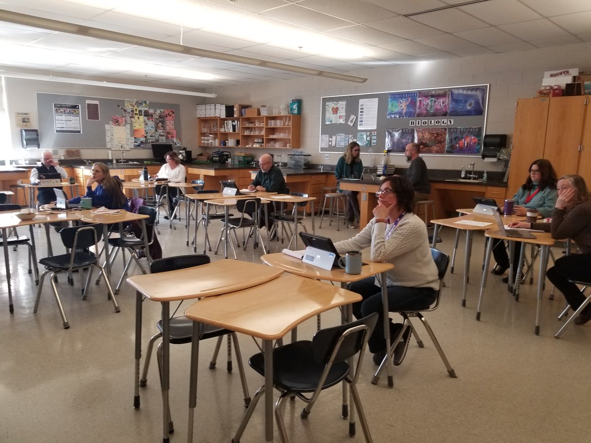 Winnacunnet's tweet image. The best teachers are students also! WHS Science Department used yesterday&apos;s Professional Development day to learn how Gizmos interactive lessons can deepen understanding of scientific concepts. #teacherprofessionaldevelopment
