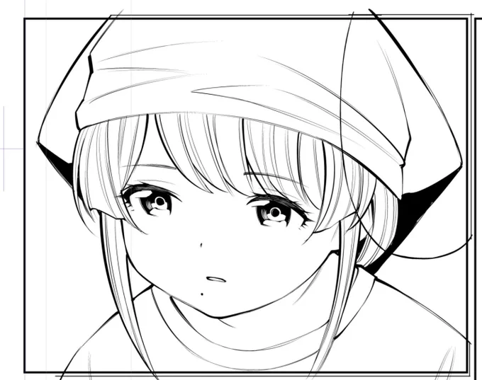 今日のお絵描きはおしまい。
大急ぎで人物のペン入れしてました。
明日からは背景作業に入ります。 