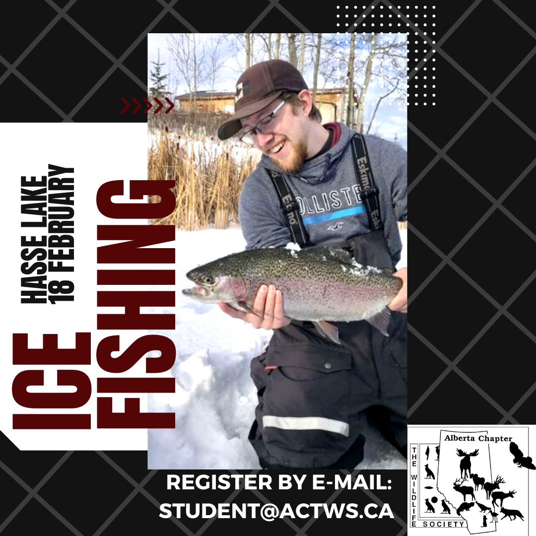 AB Wildlife Society (@theactws) on Twitter photo The ACTWS is hosting an ICE FISHING EVENT February 18th - 10am-3pm. Open to all of our amazing members! No fishing license is required. Some equipment will be provided but please bring your own if you are able. To register, please email: student@actws.ca The ACTWS is hosting an ICE FISHING EVENT February 18th - 10am-3pm. Open to all of our amazing members! No fishing license is required. Some equipment will be provided but please bring your own if you are able. To register, please email: student@actws.ca