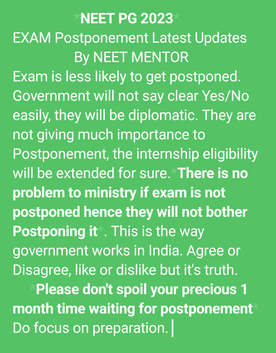 NEETMENTOR2's tweet photo. Summary of neet pg 23 exam Postponement progress
#neetpg2023postpone 
#NEETPG2023 
#neetpg23postponment https://t.co/SpQ3CsCRjk