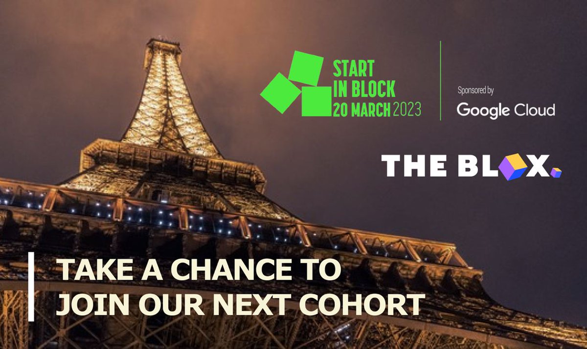 benconstanty's tweet photo. The Blox is thrilled to announce our partnership with #StartinBlock, a competition between the most promising #web3 projects organized during the @ParisBlockWeek . 

From the top 100 startups, 10 finalists will pitch their projects! 🧵 https://t.co/NiuMAHiWPl