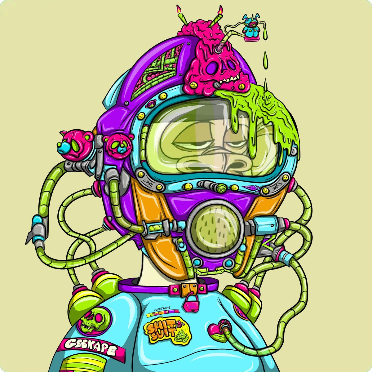 GeekApe's tweet photo. I've been stuck on #DookeyDash so @CakeNygard made me a Shit Suit to go further in the Sewer and get that higher score on my way to Jimmy's butthole.
Truly a legend and his art is just sick!  #Shitsuit https://t.co/HyVmeCH64p