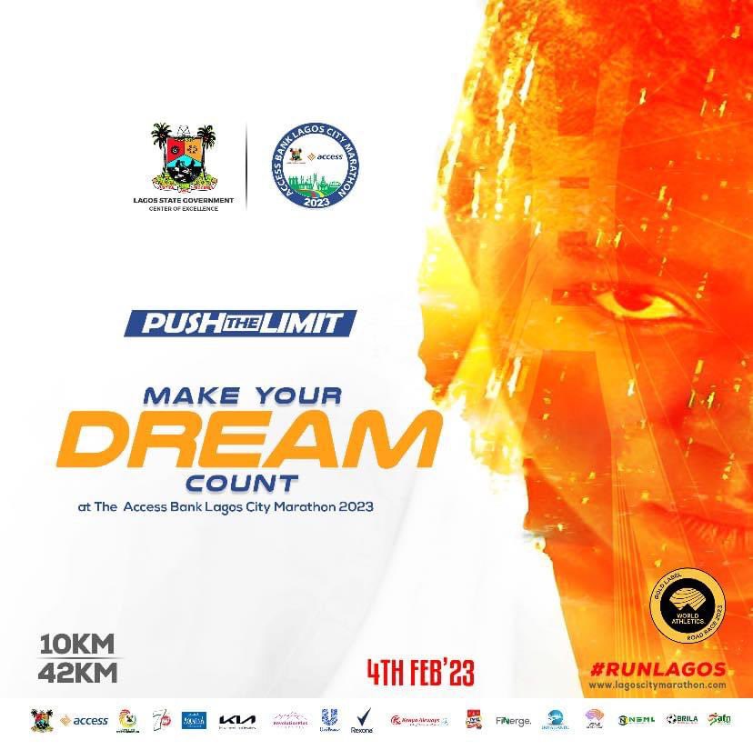Brilamedia's tweet photo. Four days to the 2023 Access Bank Lagos City Marathon.
The 8th edition of the Road Race promises to be a successful outing.
Mark your calendar NOW!!!!🏃🏼♂️🏃🏾🏃🏿♀️
#BrilaMedia #WeRunSports #LagosCityMarathon #LCM #BrilaLagos #TogetherForYou #WeRunLagos #PushTheLimit #GoldLabelEvent https://t.co/GDigmpzFoW