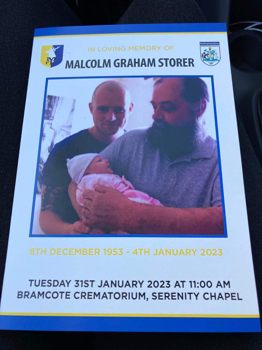 AdamStands's tweet photo. An honour to carry @ontheroadblog on his final journey today, such a good turnout and lovely service, many memories shared after over a drink. Gonna miss our regular chats and your words of advice on all things football, rest easy my mate 💙🥃 #BeardedWonder https://t.co/rYn7eNeZpE