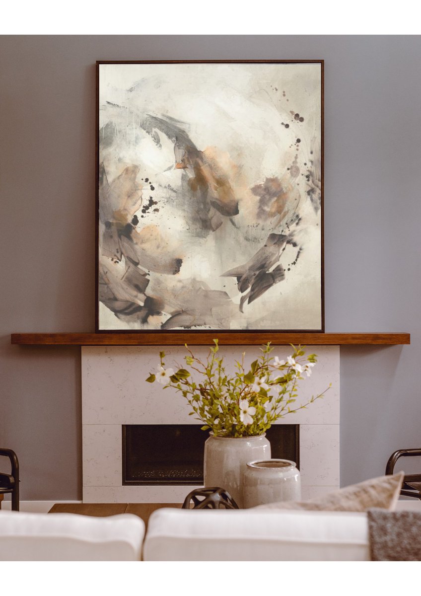 We always believe in the power of art to inspire! Not only can it transform your space, but artwork can transport you and be an opportunity for self-expression 🤍 #inspireyourheartwithartday #statementart #abstractart #warmneutrals #neutraldecor #cozyhome #artdecor #wallart #art