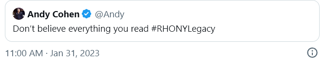 BrightlyAgain's tweet photo. ANONYMOUS: Best tweet I have seen “I don’t trust Andy. He continually overpromises and underdelivers…”
This comment really hit the nail on the head, 100% #bravotv #andycohen #NBC #evolutionmedia #comcast https://t.co/rBToVYjj7x