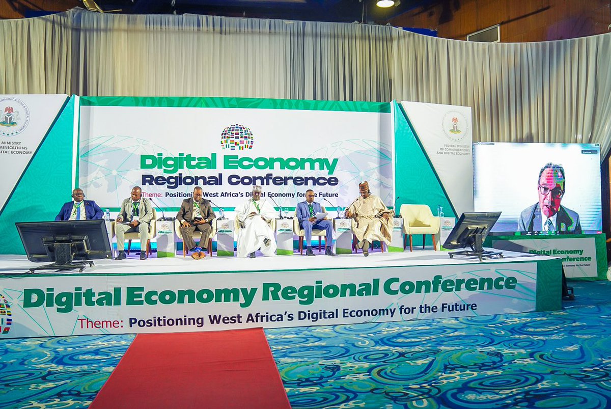 FMCIDENigeria's tweet photo. Moderated Panel Discussion: Building the Foundations of the Digital Economy
1. Moderator: @ProfIsaPantami
Minister of Communications & Digital Economy - Nigeria
2. H.E. Mr Ousman A. Bah
Minister of Communications and Digital Economy - Gambia
#DigitalEconomyConference https://t.co/hfhKEnGGdB
