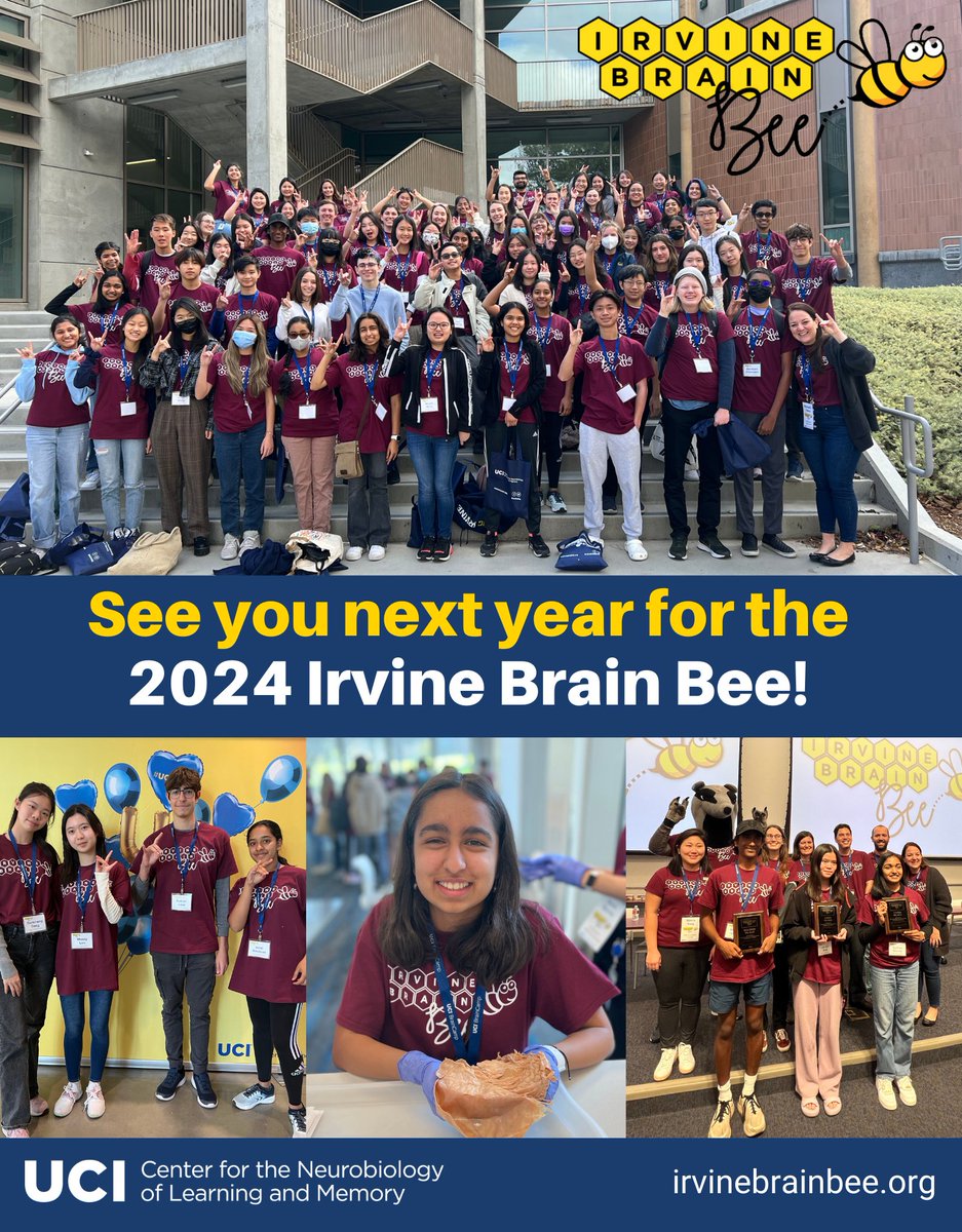 🧠🐝 This past weekend, the CNLM hosted the 5th annual Irvine Brain Bee! Read about how high schoolers spent their Saturday with <a href="/UCIrvine/">UC Irvine</a> faculty, graduate students and trainees immersed in neuroscience! 

Congratulations to our 2023 finalists! 🏆

➡️ loom.ly/iWRNkNU