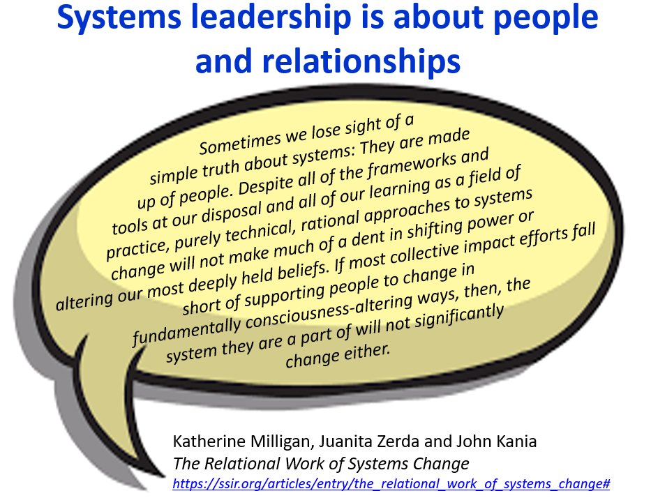 Q6: my reflection on creating the conditions for change: Changing systems is all about people &amp; trusting relationships. it's more important than improvement methods or programme management. Here's the link to this quote: ssir.org/articles/entry… #LeadingQI #QIHour