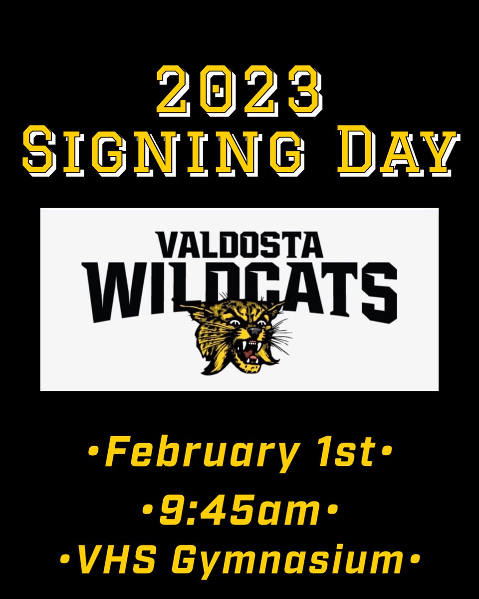 24VHSFootball's tweet photo. Tomorrow is a big day for seven very deserving seniors.  Come out and support these young men!  Go Cats! #DATE @shelton_felton @VHS_FBrecruits @GoValdostaCats https://t.co/D8fedXQSrP