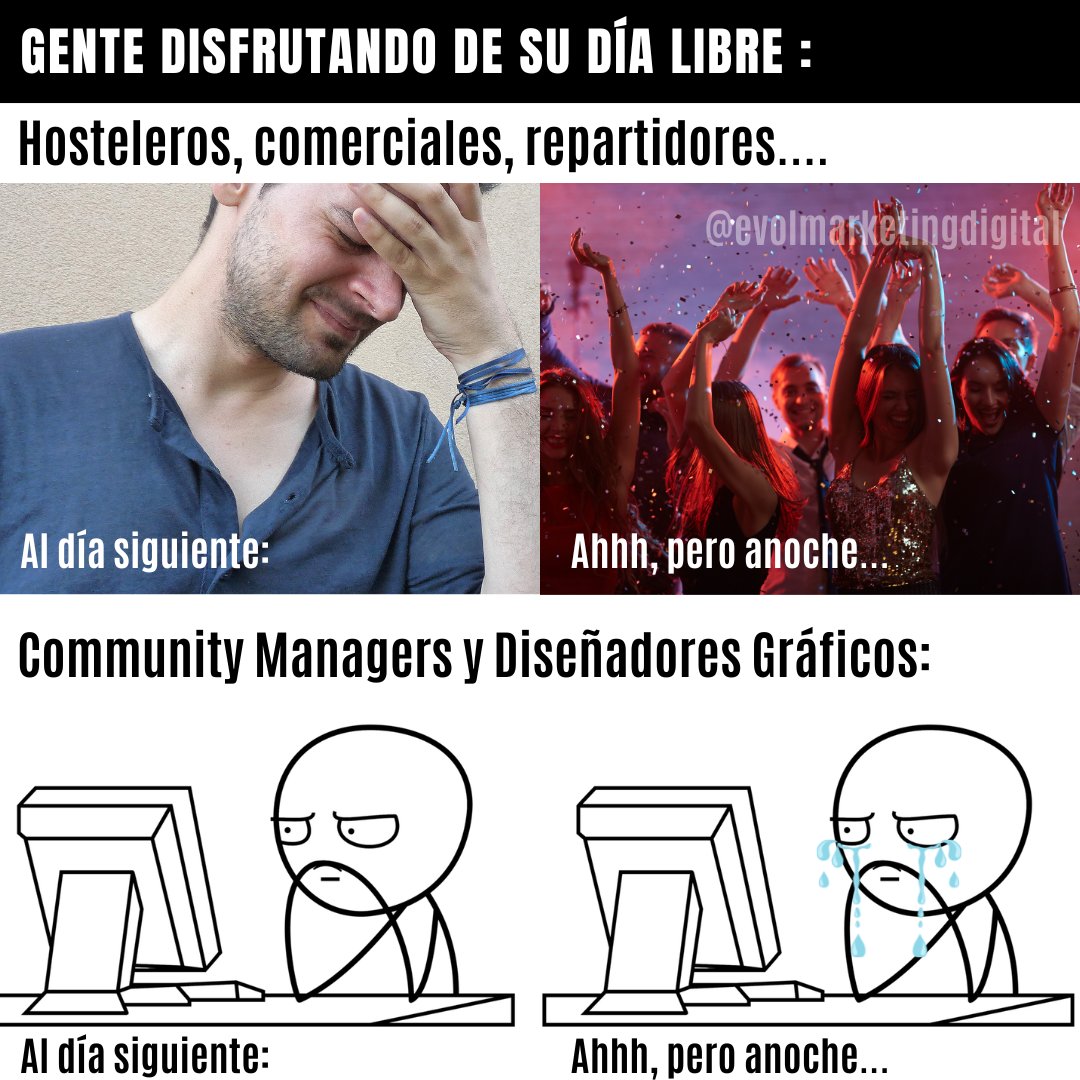 A todos nos gustaría poder disfrutar al 100% sin pensar en nada más... 🙄

Pero a veces se hace difícil, y más cuando tienes aún trabajo acumulado 😭

Pero qué bueno cuando ves el resultado 💪🏻

#memes #trendmeme #communitymanagers #diseñadoresgraficos #marketingdigital