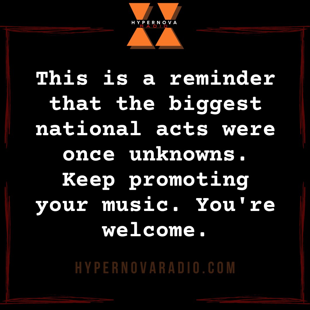 In case you need this. ⭐️

🌐: hypernovaradio.com 
.
.
.
.
.
#hypernovaradio #music #newradiostation #newartists #emergingartist #emergingbands #edmlife #edmradio #rockradio #rockmusic #hardrockmusic #onlineradio #toronto #the6ix