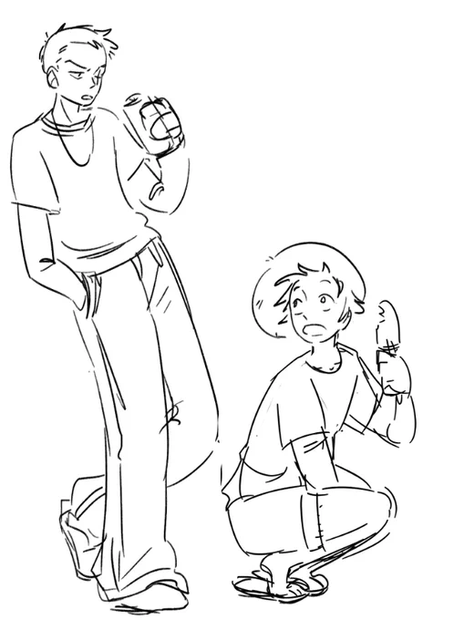 real quick doodle of luffy n zoro 