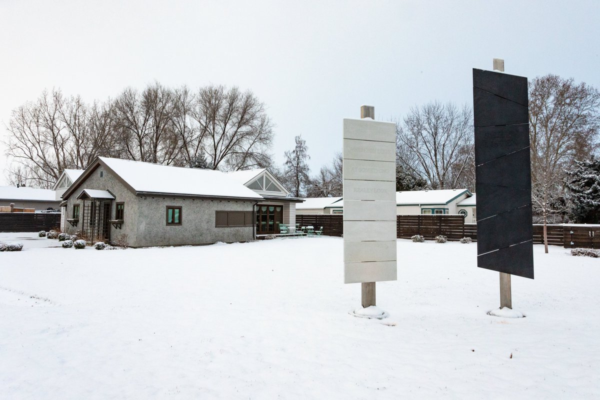 On a snowy winter day, Kith &amp; Kin by <a href="/troypasseyart/">troypasseyart</a> shares a monochromatic likeness to Castle's soot-and-spit drawings. This public artwork signifies the #JamesCastleHouse, celebrates the unique creative vision of #JamesCastle, and encourages us to be more attuned to the world.