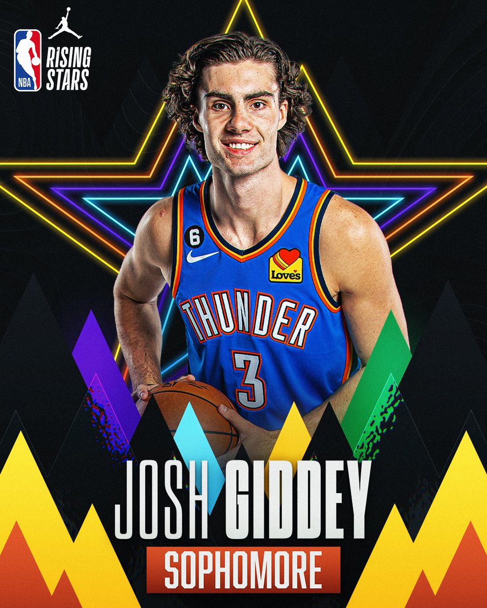 Earning his 2nd #JordanRisingStars selection... Josh Giddey of the @okcthunder! @joshgiddey was drafted as the 6th overall pick in the 2021 NBA Draft out of the NBL in Australia. See his highlights, stats and MORE, now in the NBA App: app.link.nba.com/joshgddey