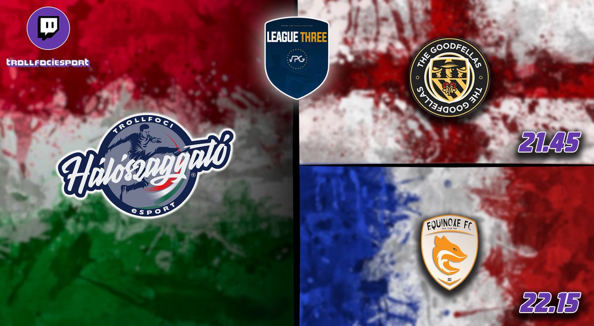 TrollFoci-Hálószaggató eSport (@trollfocie) on Twitter photo Here we are again <a href="/VPGEurope/">Virtual Pro Gaming | Europe</a>
🆚<a href="/TheGoodfellasPC/">The Goodfellas</a> (ENG)
⏰21:45
🆚@EquinoxeFC (FRA)
⏰22:15
#FIFA23 #ProClubs #vpg #leaguematch Here we are again <a href="/VPGEurope/">Virtual Pro Gaming | Europe</a>
🆚<a href="/TheGoodfellasPC/">The Goodfellas</a> (ENG)
⏰21:45
🆚@EquinoxeFC (FRA)
⏰22:15
#FIFA23 #ProClubs #vpg #leaguematch