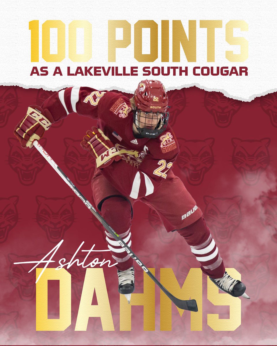 Congratulations to Ashton Dahms who recently notched his 100th career point for the Cougars.