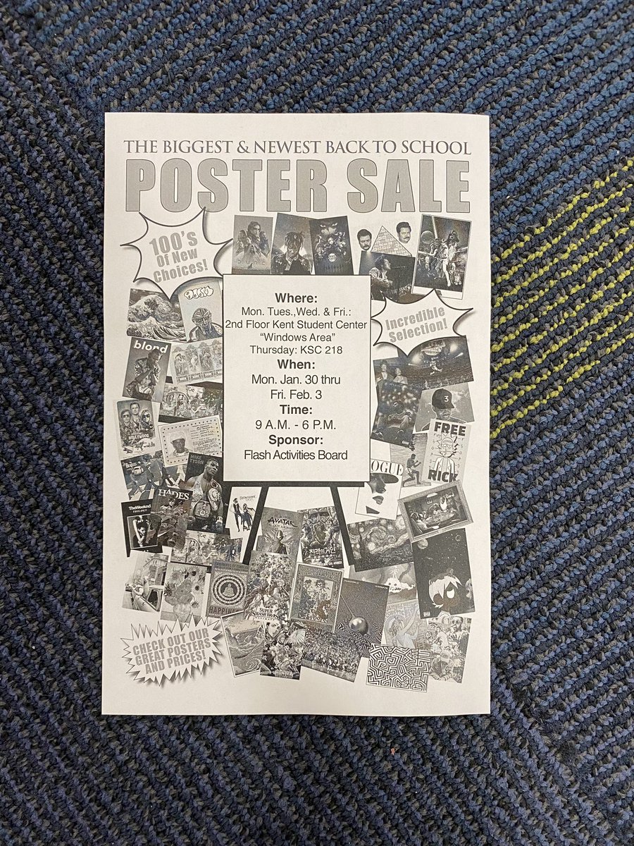 KentStudentCntr's tweet image. The Back-to-School Poster Sale has returned ⚡️ Visit the 2nd floor of the KSC for the perfect dorm decor!