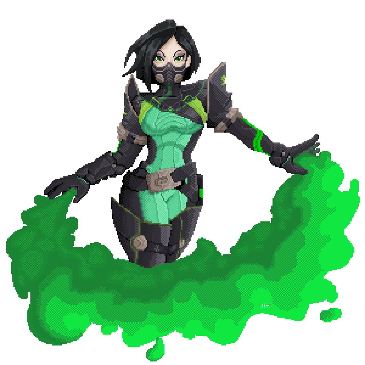 LEESET_ARTS's tweet photo. Did some more pixel art!
Decided to do Viper from Valorant.
This took me forever and my back isn't happy about it D:
#pixelart #VALORANT #ValorantArt #VALORANTfanart #Viper https://t.co/AgxxN0XJv2