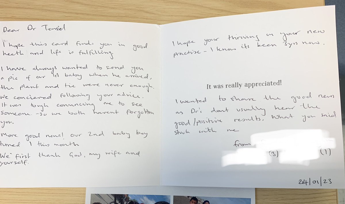 With all the negativity about GPs currently, it was lovely to get this appreciative letter from a patient at my previous surgery who I helped to get his wife pregnant. 😀 #NHS #GPs #FamilyDoctor