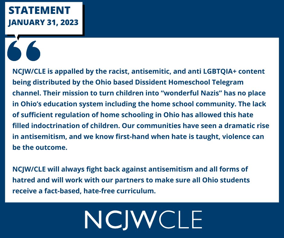 NCJW/CLE's statement on hate-filled home school curriculum. ncjwcleveland.org/2023/01/31/ncj…