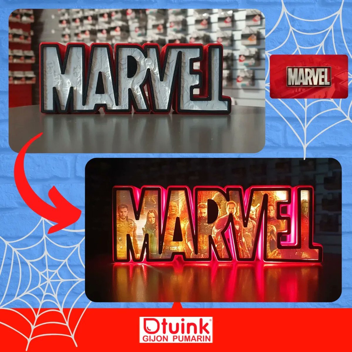 GijonTuink's tweet photo. 📣 Lámpara de #Marvel con #litofanía a color, impresa en #3D y fabricada por @AsturMaker 💡😊
#Tuink3D #Impresión3D #Impresora3D #Filamento3D🔝 #Smartfil #GreatestPrint #ArtilleryX1 #marvelstudios #Litolámpara #DondeHayLedsHayAlegría #asturmaker #FabricaciónAditiva #Tuink #Gijón https://t.co/aovgosCBRb