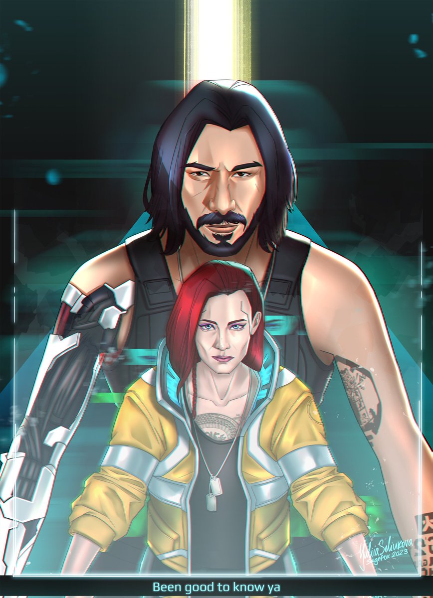 SagefoxGG's tweet photo. Been good to know ya
I love my Vi so here's my new artwork! 💛
@CyberpunkGame @CDPROJEKTRED
#Cyberpunk2077 #Vi #JohnySilverhand https://t.co/09HS2NyfWK