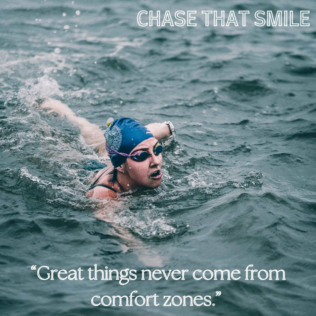 chasethatsmile's tweet photo. “Great things never come from comfort zones.” 

Be Inspired - Chase That Smile 
Check out the book at https://t.co/L89iVGwXQ1

#swim #swimbikerun #swimming #swimlife #swimtraining #swimminglife #triathlontraining #triathlon  #openwater #openwaterswimming #openwaterswim https://t.co/1EwD1fK5DD