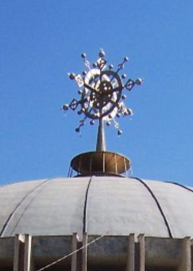 Church of Our Lady Mary of Zion Axum Ethiopia

Can anyone tell me about this 'Weather Vane'

#arkofthecovenant #Ethiopia #mary #Zion #conspiracy #queenofsheba