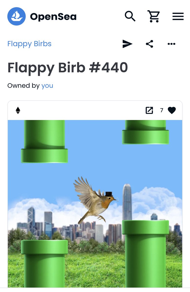 <a href="/FlappyBirbsNFT/">Flappy Birbs</a> love my 1/1 robin 💚 🦅 #NFTs