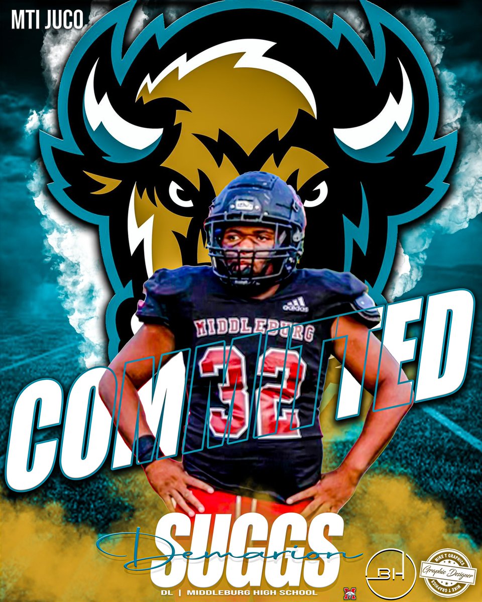 BH Recruiting Assistance (@recruitingbh) on Twitter photo Congrats to <a href="/Horsepower904/">Middleburg Football</a> DL <a href="/suggs_demarion/">Demarion Suggs</a> on his commitment to <a href="/MTIFootball/">MTI JC Football</a>‼️ Congrats to <a href="/Horsepower904/">Middleburg Football</a> DL <a href="/suggs_demarion/">Demarion Suggs</a> on his commitment to <a href="/MTIFootball/">MTI JC Football</a>‼️