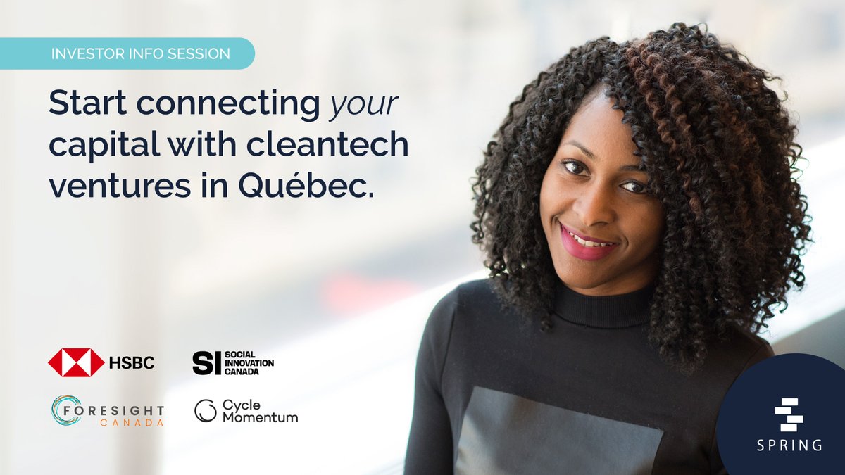 Spring_is's tweet photo. Friendly reminder that the Quebec Impact Investor Program virtual info session takes place on February 7th! Don’t miss out a chance to connect, learn and grow!
Register: https://t.co/BduQif89tA
#impactinvestor #HSBCCommunity @SICanadaTeam @ForesightCAC @Cycle_Momentum @Spring_is https://t.co/kO3sR3RTFJ